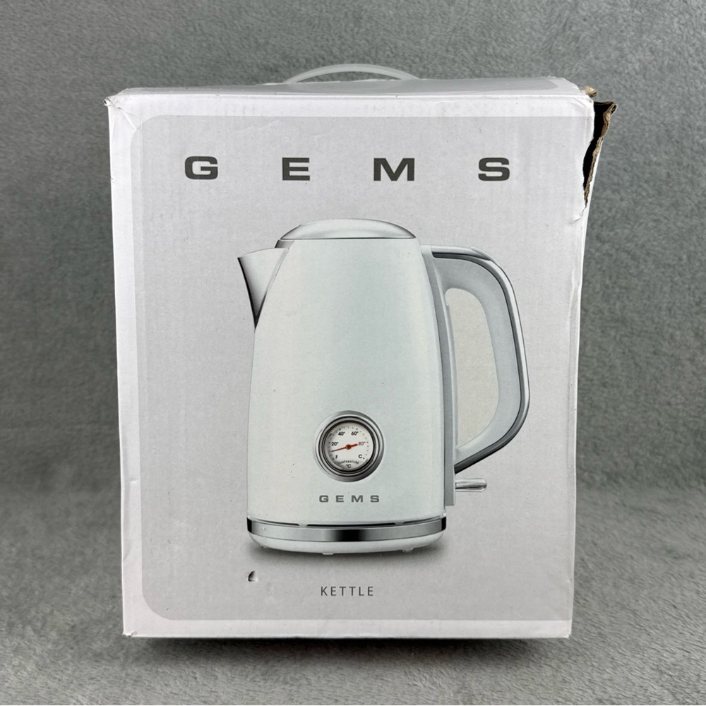 GEMS White Electric Kettle - 50s Retro Style OPENED BOX